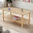 Open Storage Coffee Table Rectangular Center Table with 2-Tier Shelf-357481998