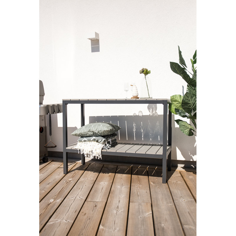 Akia Rectangular Outdoor Side Table - 125 cm W 55 cm D, Black
