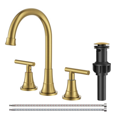 Widespread 2-handle Bathroom Faucet With Drain Assembly