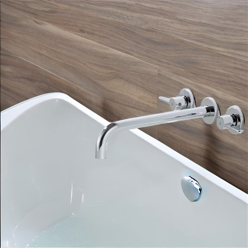 Robinet de baignoire 2 poignées, Chrome