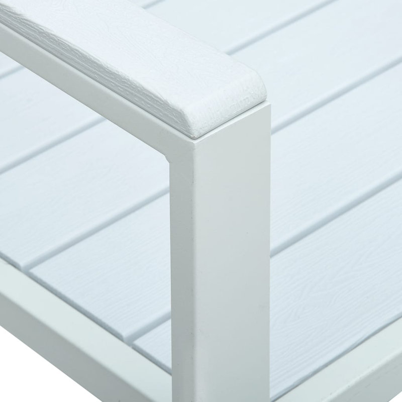 Botolphus Steel Outdoor Bench, White