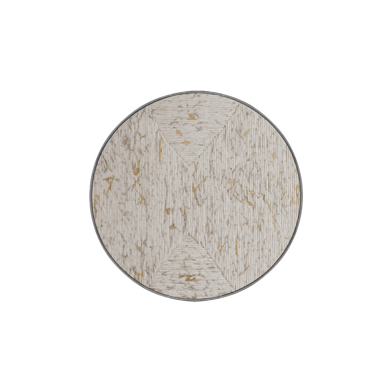 Machine Washable Gray Area Rug, Round 7'