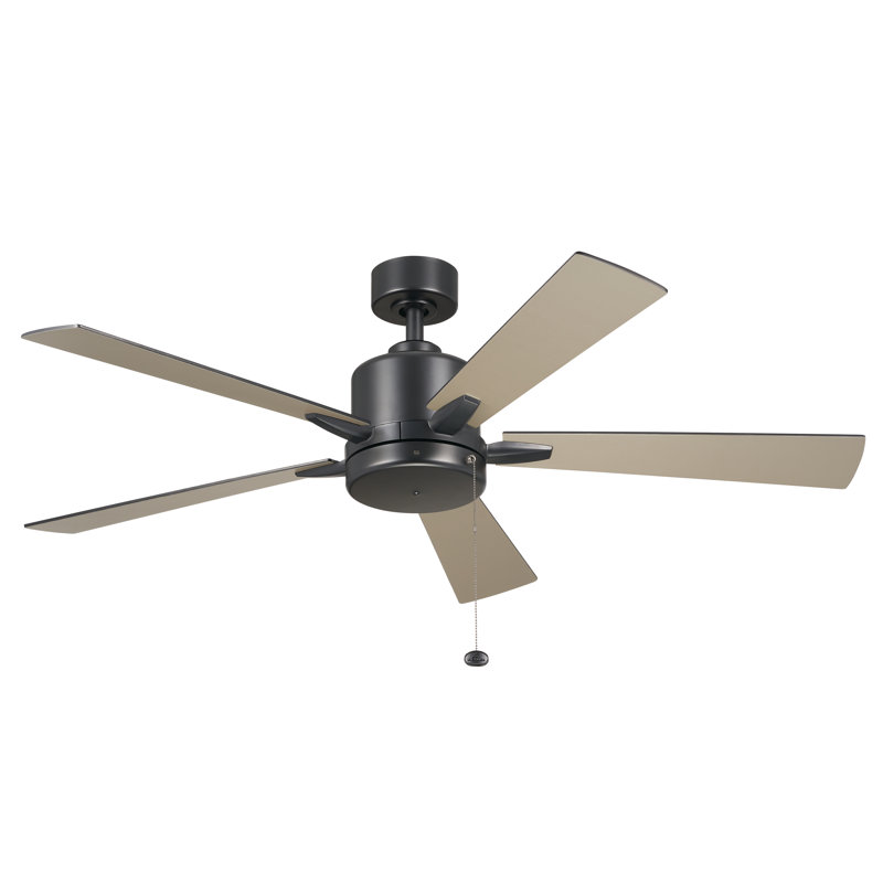 Lucian II 52'' Satin Black Ceiling Fan with Reversible Blades