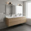 Éclairage pour meuble-lavabo 2 lumières à finition noire avec abat-jour en verre transparent-661874082-661874092
