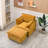 Upholstered Sofa With Ottoman And Throw Pillows-1939312462