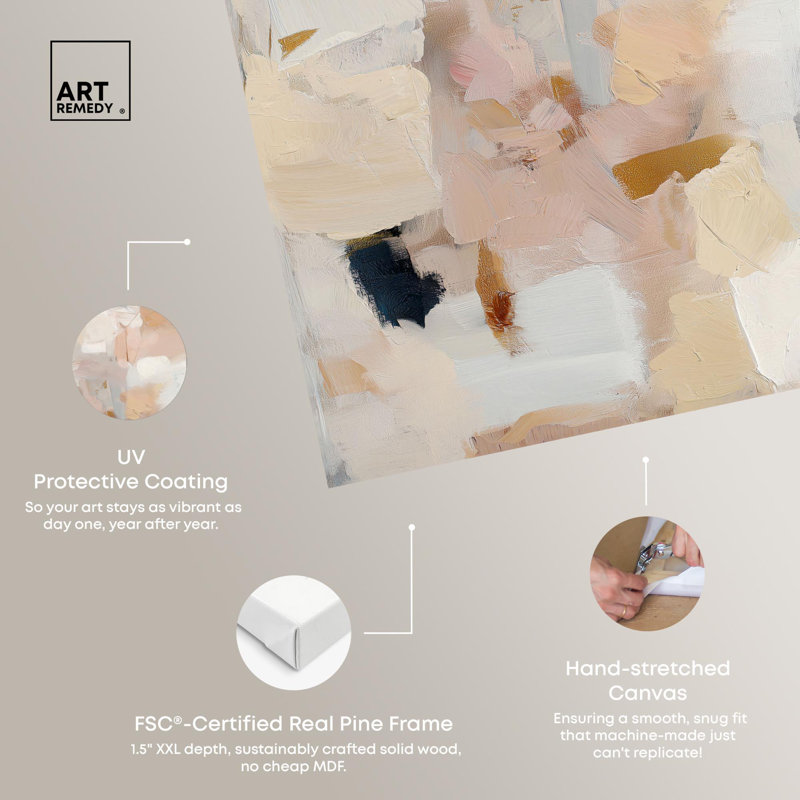 Aura of Beige Canvas Print Neutral Abstract Art by Art Remedy, 45" H x 36" W, Gallery Wrapped
