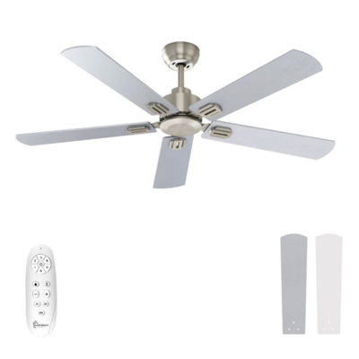 52" 5-Blade Sand Nickel Modern Ceiling Fan with Remote Control
