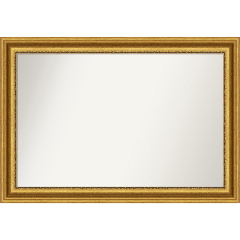 Miroir de salle de bain Jashawna, 31,75 po x 45,75 po, Doré