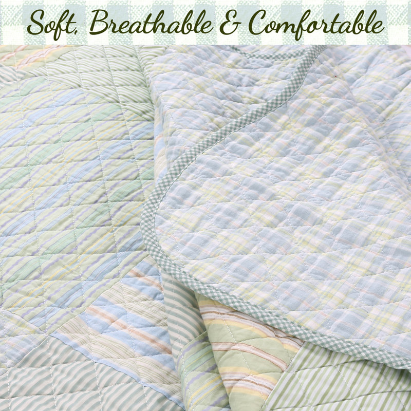 BB2022-075 Cotton Patchwork Quilt, King Quilt + 2 King Shams