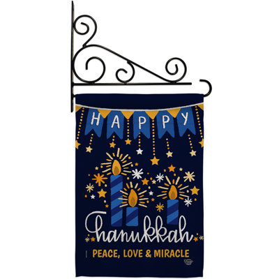 Double Sided 18.5 in. H x 13 in. W Polyester Hanukkah Flag set