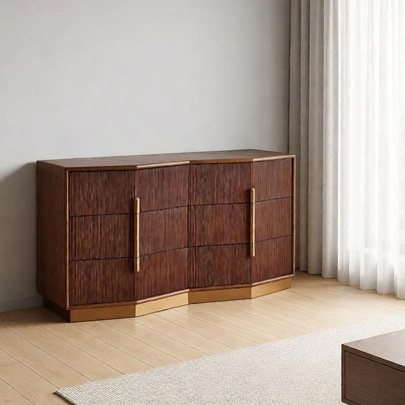 Coffret de rangement rétro à rayures verticales, 31.50" H x 62.99" W x 19.69" D