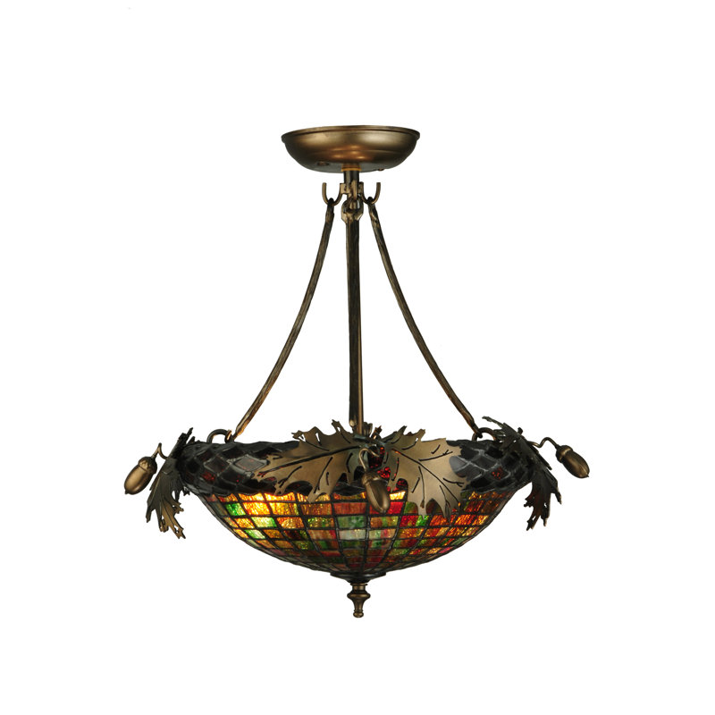 Greenbriar Oak 3 - Light Semi Flush Mount