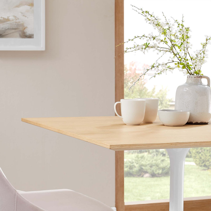 Lippa Square Wood Grain Dining Table, Natural, 36" L x 36" W