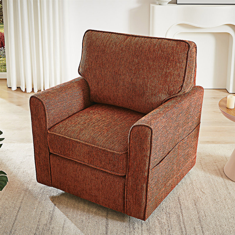 Fauteuil pivotant avec poches latérales Accent Barrel, Rouge