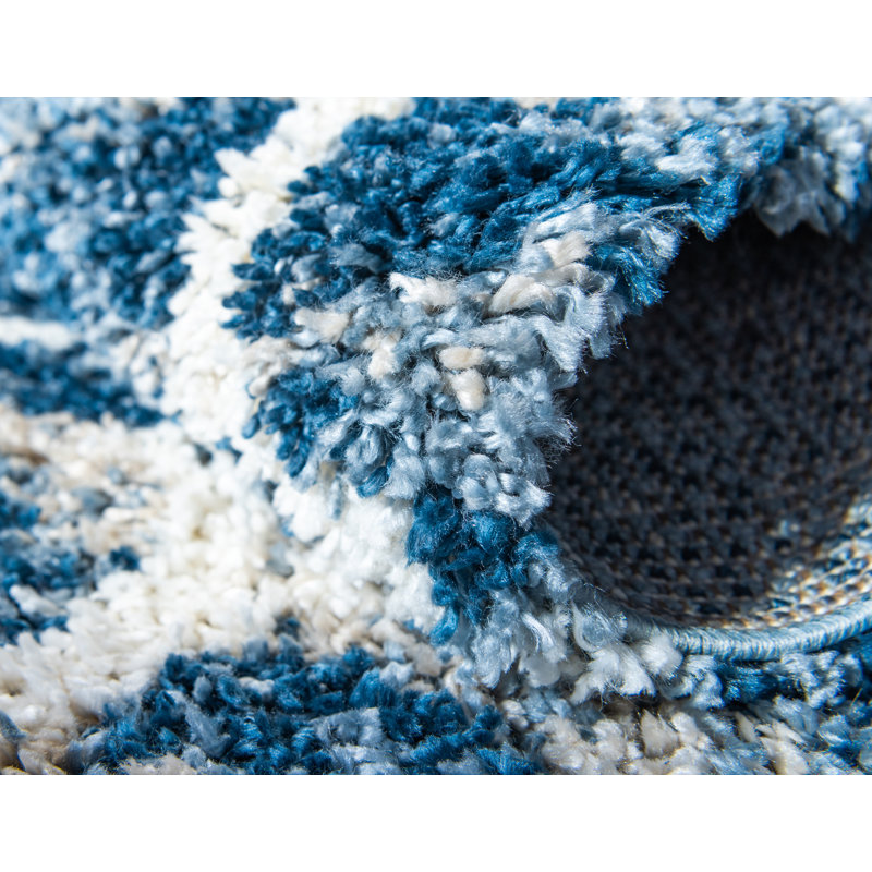 Tapis bleu Mitzy, Rectangle 5 pi 1 po x 8 pi