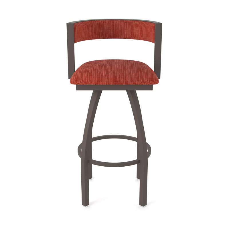 Tabouret Artémis, Bronze, Tabouret de bar (siège d'une hauteur de 36 po), Tissu - graphite coquelicot