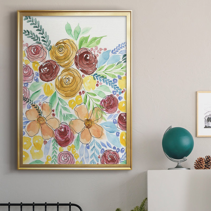 Flower Carousel I, reproduction encadrée de qualité supérieure - prête à être accrochée, H 42,5 po x l 30,5 po x P 1 po