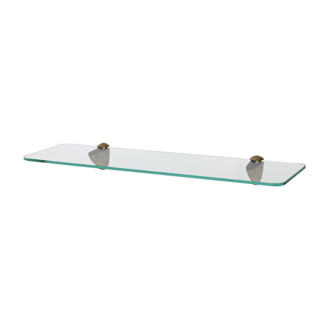 Harbour Housewares - Rounded Floating Glass Shelf with Metallic Brackets
