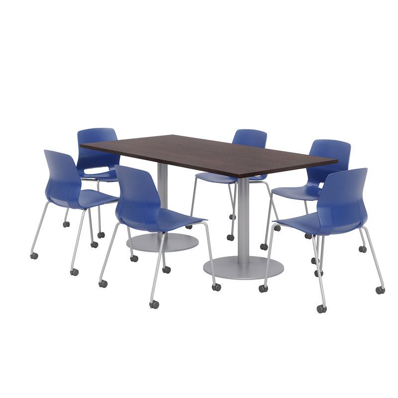 Ensemble de table de salle à manger rectangulaire 72 "et chaise, Espresso, Marine