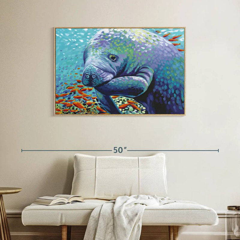 Sea Sweetheart II, Floating Frame Natural Wood, 40" X 27"