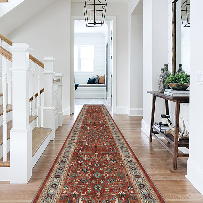 Washable Hallway Runner Rugs 2x8 Stain Resistance Runners for Hallways Entrance Non-Slip Runner Rugs, Runner 2' x 8', Red