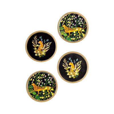Midnight Jungle Metal Coaster Set