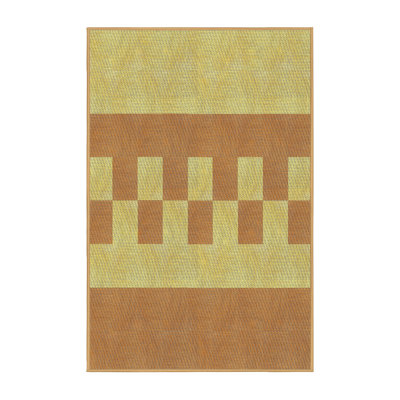 Tapis brun/jaune à motifs