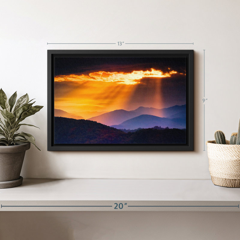 Nature "Art mural Sunrays Over Smoky Mountains", H 9 po x l 13 po