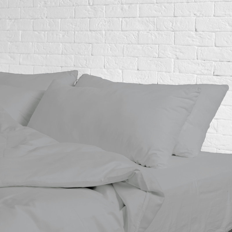 Ensemble de draps en micro-fibre, Double, Argent