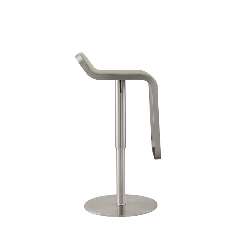 Silvestr Swivel Upholstered Adjustable Height Counter Stool with Metal Frame, Light Gray