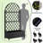 73" Galvanized Metal Planter Box With Trellis, Rust-resistant Elevated Garden Bed, Privacy Screen Outdoor Planter For Climbing Plants, Built-in Drainage & Easy Assembly