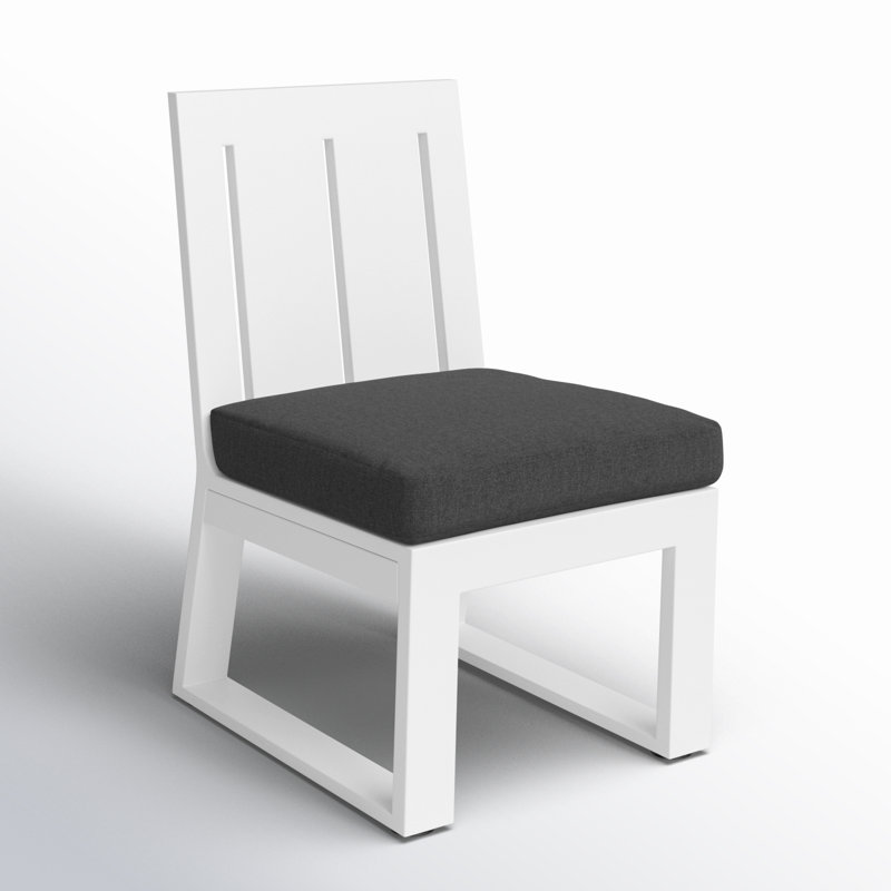 Newport Outdoor Dining Side Chair, Spectrum Carbon Sunbrella® Plainweave