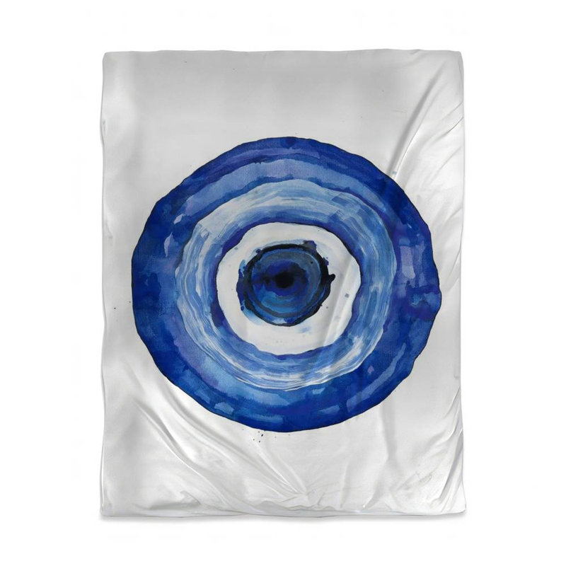 Polyester Sateen Duvet Cover, Twin Duvet, Blue Abstract Landscape