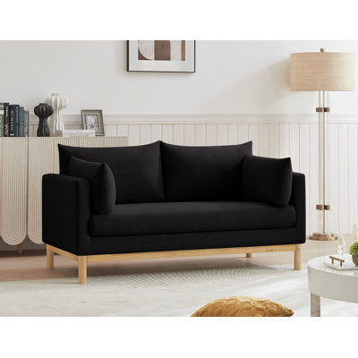 Langham Lewellen 66" Linen Textured Fabric Loveseat