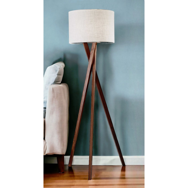 Nokes 18'' Brown Tripod Floor Lamp