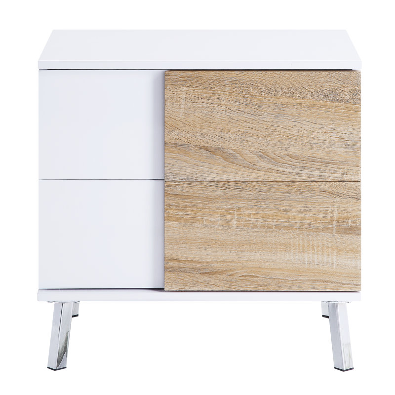 Table basse élégante - Option de tiroir contemporain blanc brillant et contrastant