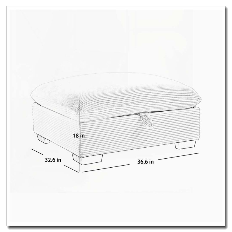 Repose-pieds modulaire en velours côtelé pour canapé, Beige