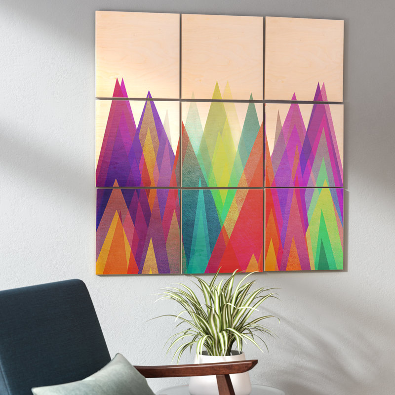 « color land », impression à multiples images sur bois, H 36 po x l 36 po x P 0,5 po