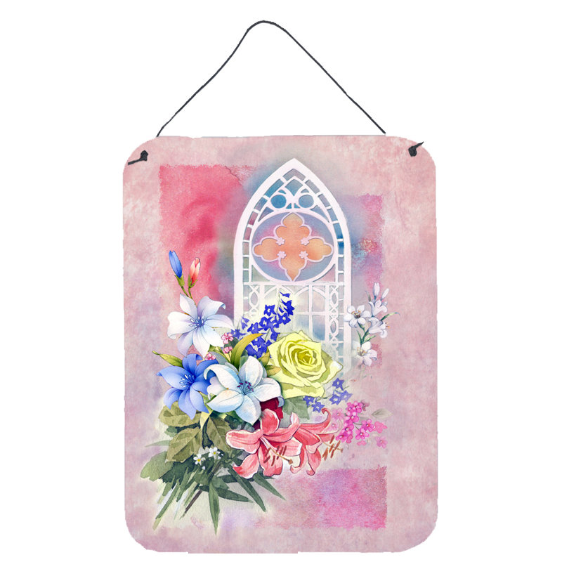 Décoration murale "fenêtre et fleurs de l’église suspendue"