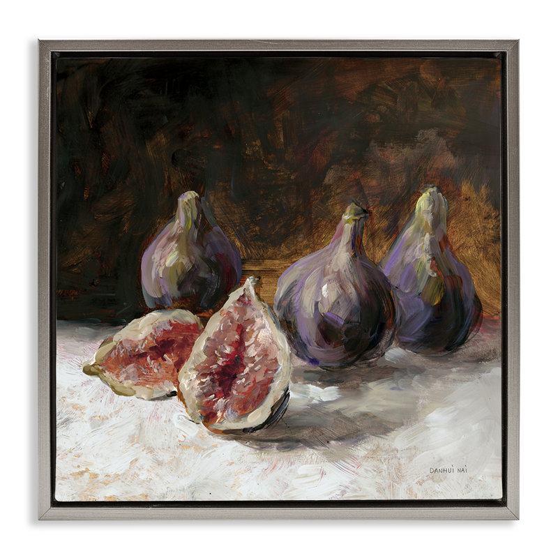 Cadre flottant Rustic Fig Still Life, par Danhui Nai, 25 x 25, Lustre Grey Floater Framed