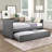 Faux Leather Upholstered Daybed with Trundle-286593392