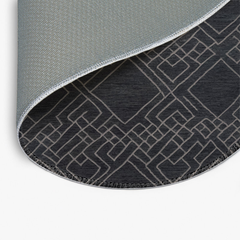 Tapis gris intérieur et extérieur Trellis, Rond 5 pi