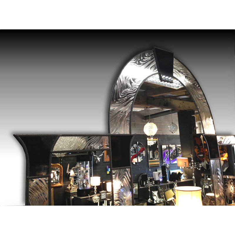Hugo Flat Wall Mirror, Silver/Black/White