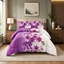 Purple Trendy Printed Bedspread Floral Design Quilted with Pillow Shams-113665262