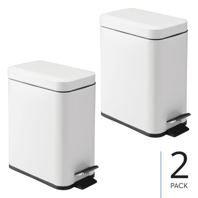 Poubelle de salle de bain rectangulaire compacte 1,3 gallons - parfaite pour les salles de bain principales, les salles de bain d'invités et les salles d'eau