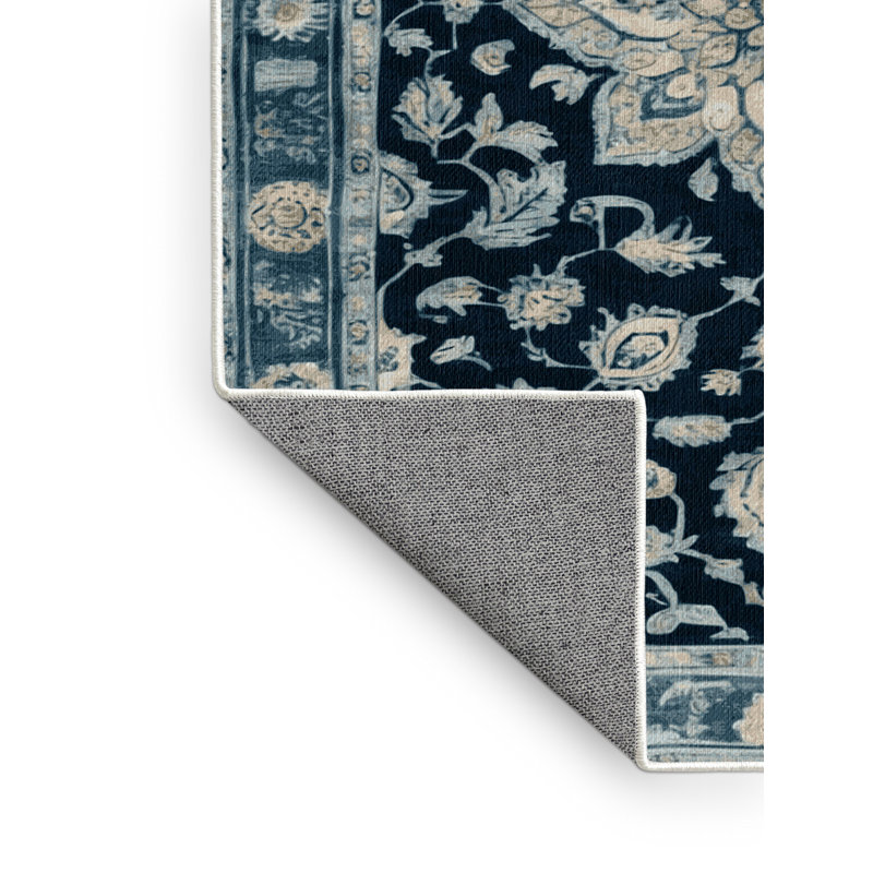 Machine Washable Overdyed Green Area Rug, Round 8'