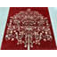 Tapis rouge noué à la main 5 x 8 pi avec motif d'arbres botaniques pour le salon