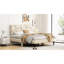 No Box Spring Queen Bed In Beige - Stable, Strong, With Headboard And Under Space Size Spring, Floor- Storage-258801340