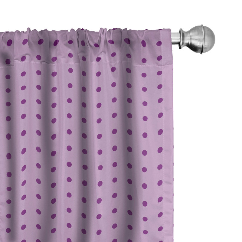 Polka Dot Semi-Sheer Rod Pocket Curtain Panels, 28" x 95"