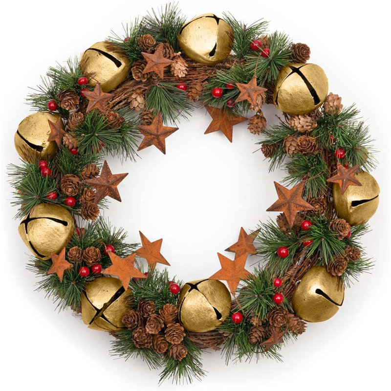 Faux PVC 15.74cm Christmas Wreath, Gold